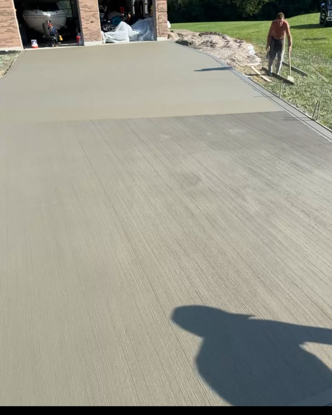 Contractor checking work