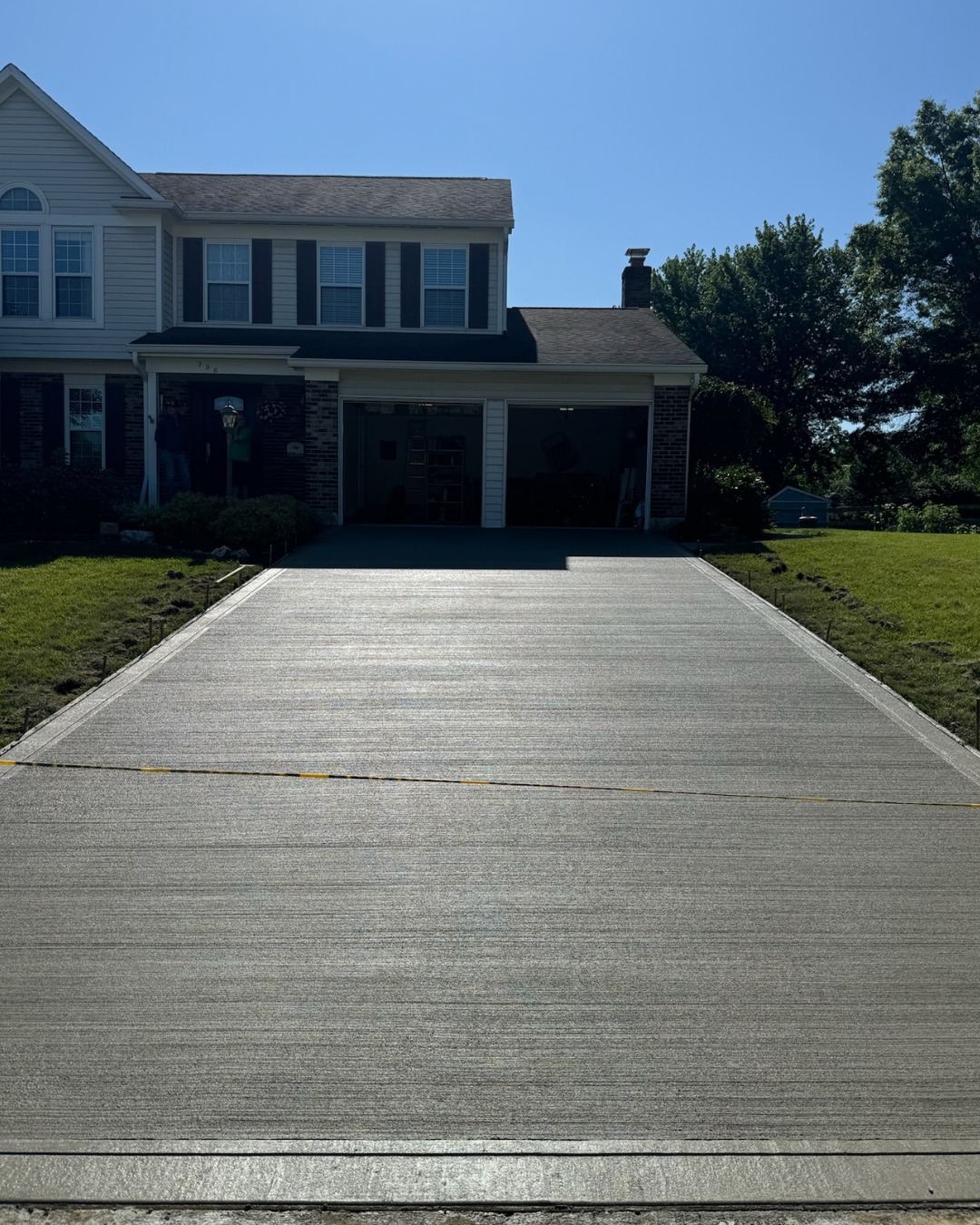 Concrete driveway frontal view