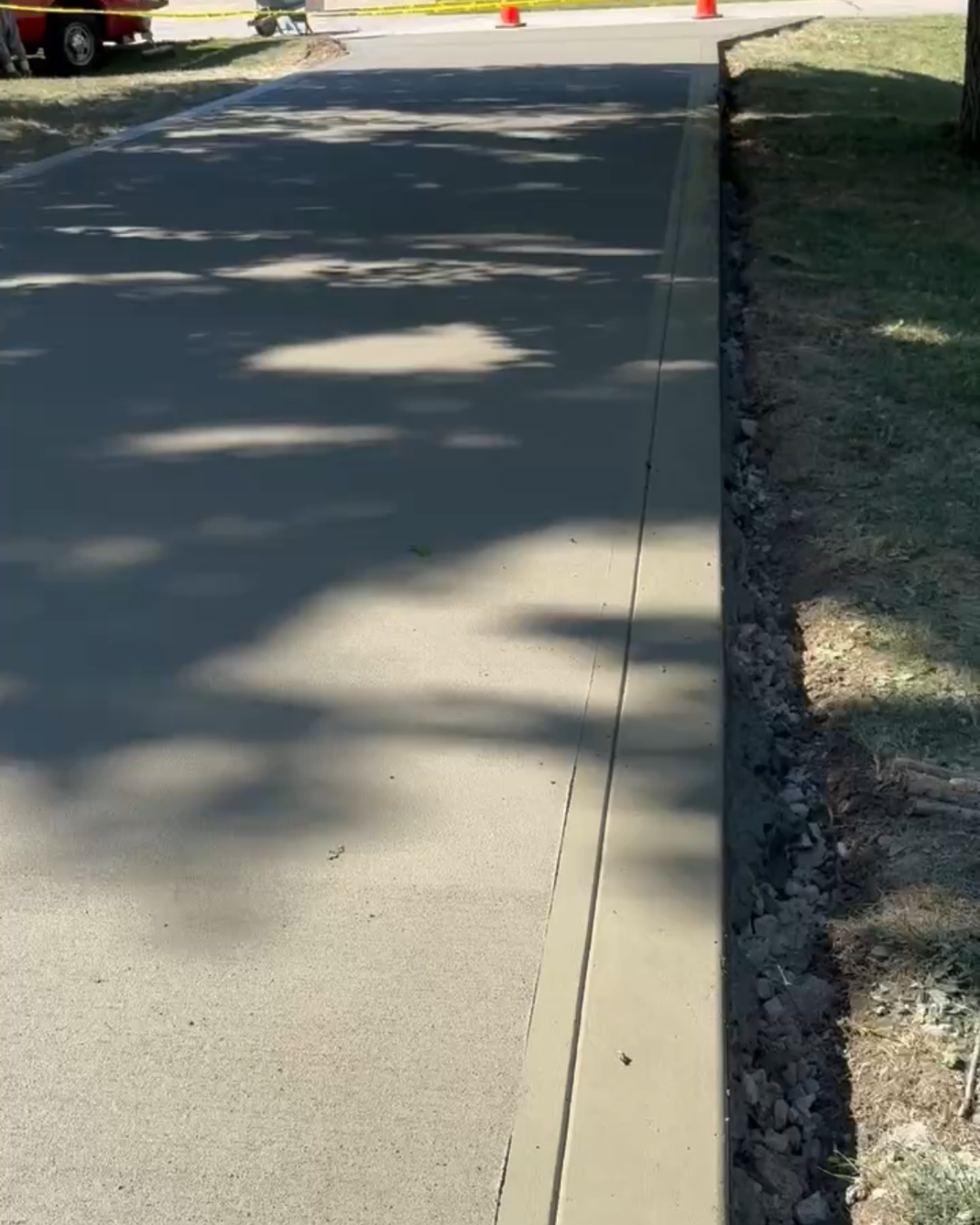 Winding concrete driveway